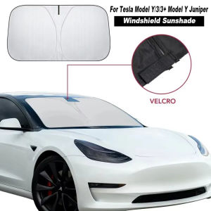 For Tesla Model 3 Y Car Windshield Sunshade Folding Front Window Sun Shade Cover Heat Protection Visor 2021-2024 Car Accessories