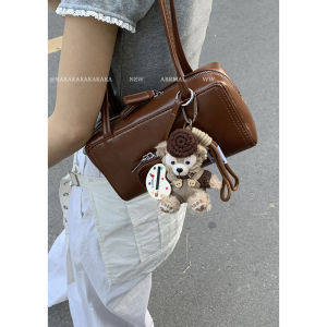Carle Pillow-Shaped Shoulder Bag for Women 2024 New Retro Handbag with Double Root Shoulder Strap Zipper Closing Soft Leather Material