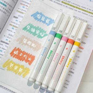 JIYAN2866 5PCS Plastic Glitter Highlighters Colorful Shiny High Gloss Fluorescent Pen High Quality Marking Pen Students Gift