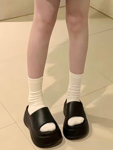 รองเท้าแตะส้นหนาสำหรับผู้หญิง รองเท้าแตะชายหาด EVA กันลื่น รองเท้าแตะแบบสวมสบายสำหรับกลางแจ้งในช่วงฤดูร้อน รองเท้าแตะแบบสวมส้นเดี่ยว