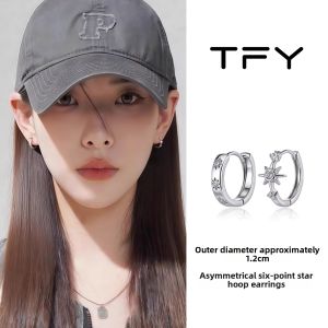 TFY | Asymmetrical Hexagram Earrings Small Size