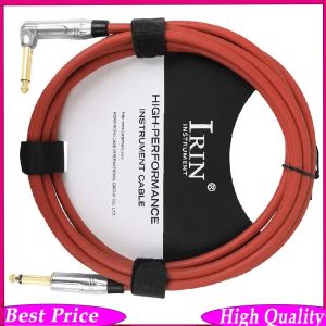IRIN | IRIN 3M Cáp Âm Thanh Guitar Lõi Cao Su Đỏ Cho Bass Điện Và Guitar Acoustic Với Bộ Chuyển Đổi Thẳng Sang Cong 6.35 Mm
