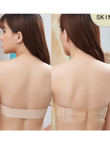 Wireless Invisible Bra Transparent Strap Wedding Dress Underwear Anti-slip Secure Young Women V-Neck One-Piece Cotton Lingerie