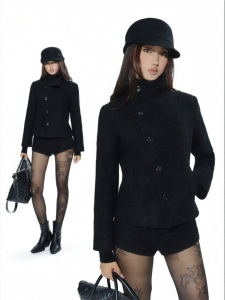audwyn | 100% Wool Stand Collar Straight Fit Slimming Coat For Women