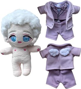 Aziraphale angle Cosplay Plush Toys Cartoon Soft Stuffed Dolls Mascot Birthday Xmas Gift