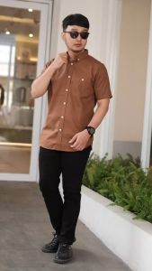 KEMEJA PENDEK JUMBO PRIA BIG SIZE 4XL 6 XL 8XL KATUN SIGARET