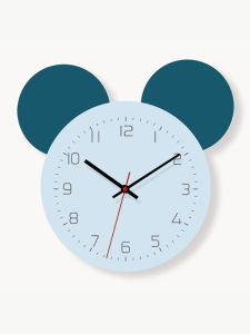 Modern Minimalist Silent Cartoon Clock Wall Hanging Clock for Childrens Room Small Boys Fashion 2024 New Model Home Decor