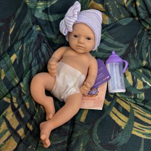 Silicone Reborn Girl 13Inch Open Mouth Reborn Doll Unpainted/Painted Newborn Baby Dolls reborn de silicone real cuerpo