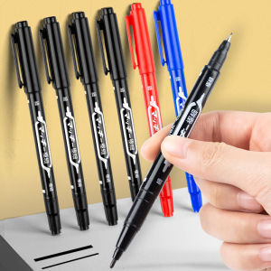 10Pcs/Set Dual Tip 0.7/1.5 mm Nib Marker Waterproof Black Blue Red Oily Manga Art Marker Pens Student School Office Stationery