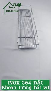 Kệ nhà tắm 1 tầng treo tường PHÁT ĐẠT Inox 304 kệ gia vị nhà bếp giá để xà bông phòng tắm (SP059)