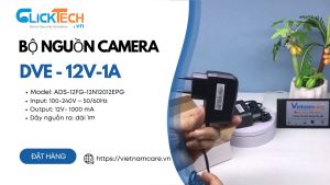 Bộ nguồn camera 12V-1A loại tốt hàng chính hãng DVE DSA-12PFG-12 | ADS-12FG-12N 12012EPG | Nguồn treo ngoài trời 12V-2A CN-B03-12V BH 6 tháng