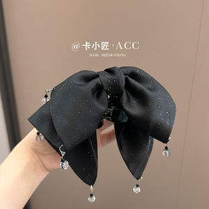 กิ๊บติดผมรูปผีเสื้อประดับเพชรพร้อมโบว์ผูกผมสำหรับผู้หญิง ทรงเรือชั้นสูง ใหม่ล่าสุด 2025 กิ๊บติดผมหางม้า จี้ผม สไตล์เกาหลี วัสดุอื่นๆ