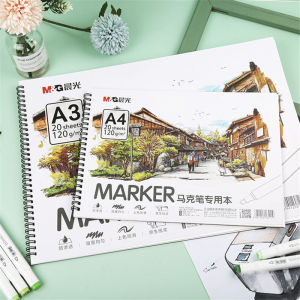 Morning Light A3 A4 Spiral Notebook 20 Pages for Students Drawing Sketch Book Hand Drawn Blank Paper for Marker Coloring