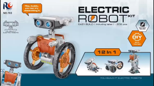 12 in 1 STEM Solar Or Electric Robot Kit 202 Pieces DIY Scientific Building Robotic Kit Gift Set For Kids Age 8+