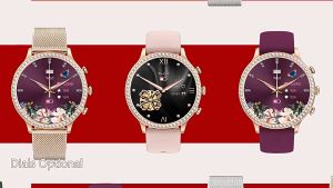 LIGE ใหม่ AMOLED นาฬิกาโทรผ่านบลูทูธสตรีนาฬิกาอัจฉริยะแฟชั่นสตรีนาฬิกาอัจฉริยะกันน้ำกีฬา DIY ออกแบบเอง นาฬิกาข้อมือผู้หญิง+ กล่อง