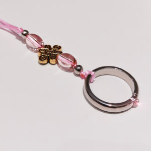 Universal Short Pearl Ring Pendant Mobile Phone Strap for Women Keychain Phone Case Accessory Woven Rhinestone Knot U-Disk