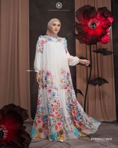 DRESS SET BOUGENVILE SCARF✔GAMIS+HIJAB✔TERBARU✔
