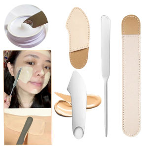 Stainless Steel Foundation Spatula Toning Stick Mask and Eye Cream Shovel Spoons Professional Base Scraping Palette Makeup Tool