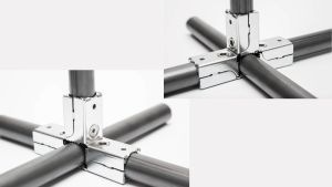 ข้อต่อเหล็กแป็บกลม ไม่ต้องเชื่อม ขนาด25mm. แถมฟรีสกรูพร้อมประกอบในชุด