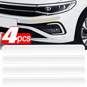 4pcs Car Door Edge Protector Strip Transparent Anti Collision Sticker For Car Bumper Guard Corner Protection Crash Rubber Strips