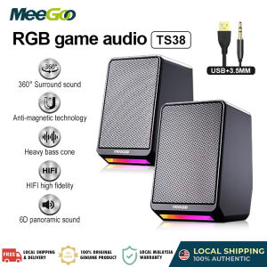 MeeGoo TS38 Audio Desktop Speaker Mini Speaker HiFi Stereo Sound Gaming Speaker USB Speaker Sound Box With RGB Light Laptop Computer Speaker