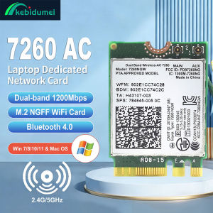Kebidumei | Kebidumei 7260 AC Bluetooth 4.0 WiFi 1200Mbps Wireless M.2 NGFF Wifi Network Card 802.11AC Dual Band 2.4G 5G For Laptop 7260NGW