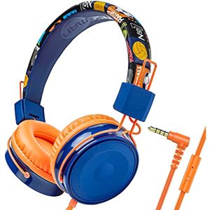 Hellodigi B2 Kids Headphones With Mic Foldable Adjustable Children Headphone Stereo Wired Headset Safe Volume Limited Headset