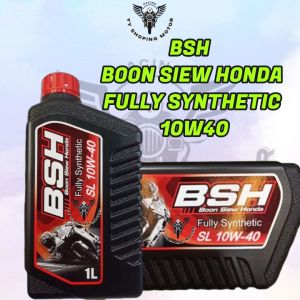 BSH BOON SIEW HONDA ENGINE OIL 4T FULLY SYNTHETIC 10W40 MINYAK 4T HONDA SUPERBIKE MOTOR MINTAK HITAM