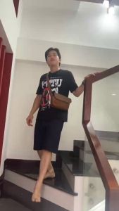 Túi đeo chéo da Nam nữ siêu dày chống nước kiểu trơn nắp gập Plaine GSR E3 [bảo hành da 3 năm]