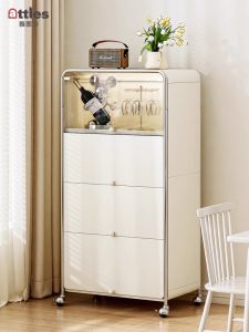 Modern Minimalist Integrated Wall-Mounted Living Room Tea Water Cabinet Storage Rack Bookcase Metal Frame Structure Furniture