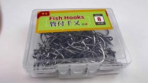 Hopeblaze 100pcs Circle Eye Chinu Fishing Hooks Barbed High Carbon Steel Sea Freshwater Fishing Hook For Pike Carp Seabream