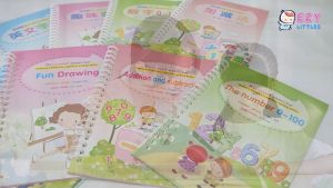 EZYLITTLES Kids Writing Exercise Book 4 book set Chinese English Letter Calligraphy Copy book For School Handwriting Practice Spelling Enlightenment