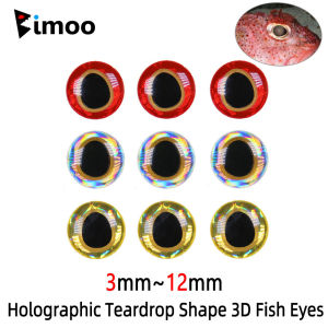 100pcs Holographic Teardrop 3D Fish Eyes Saltwater Streamer Flies Tying Material Jigs Craft Dolls Eyes Fishing Jig Lure Making