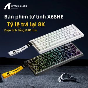 Bàn Phím Chơi Game ATTACK SHARK X68HE/X68PRO HE & FREEWOLF F68/F68Pro Công Tắc Từ Tính 001mm Kích Hoạt Nhanh Có dây/Không Dây Cơ Học Mini Máy Tính Để bàn/Laptop/Máy Tính Bảng Tương Thích