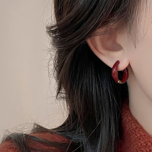 Ankela Red Drip Glaze Earrings Luxury Minimalist Design Unique Simple Retro White Enhancing Drop Earrings Fashion Jewelry