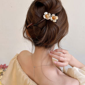 Retro Floral Hairpin Womens New 2024 Back of Head Twist Hair Clip Sweet Style Fresh out Hair Accessories Hair Decorations