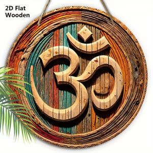 CIFbuy | CIFBUY Rustic Om Symbol Aluminum Wall Art Waterproof Durable Metal Sign for Home Garage Cafe Office Decor