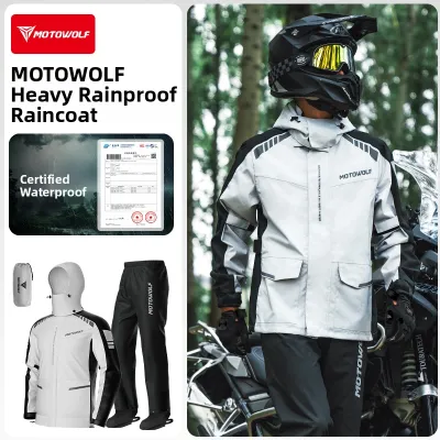 Motowolf | Waterproof Riding Raincoat and Pants Set Electric Motorcycle Suit