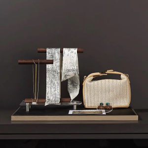 Wooden Display Stand Vintage Woven Silk Scarf Chinese Classical Style Sample Room Clothes Closet Multi-Functional Home Decorations