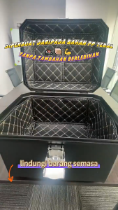 45L Motorcycle Storage Box Waterproof Extra-Large Capacity Helmet Box Suitable for Street Bikes Scooters Rally Bikes and Other Models