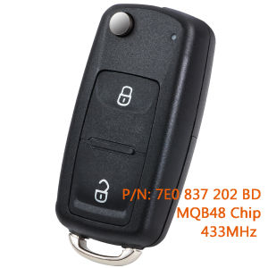 KEYECU 7E0 837 202 BD / 7E0837202BD 433MHz MQB48 Chip Smart Remote Key Fob for Volkswagen VW Amarok Transporter T6 2016-2017