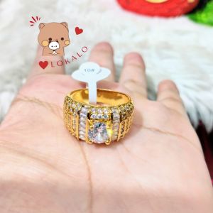 (Có Video) Nhẫn Nam Mạ Vàng 18k Đính Xoàn Cao Cấp - Đeo Như Đại Gia - Lokalo 20922