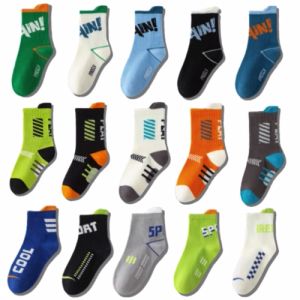Kids 5 Pairs Socks: Comfortable & Breathable Cotton Baby Socks for Kids Boys and Girls 3-15 Years Old