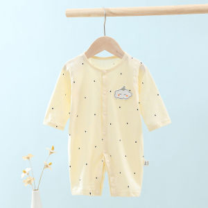 ชุดเด็กผ้าฝ้ายแท้ฤดูร้อน ชุดคลุมกันหนาวแขนยาวบาง ชุดคลุมกันหนาวแบบอินส์สำหรับเด็กแรกเกิด เสื้อผ้าเด็กสไตล์เกาหลี