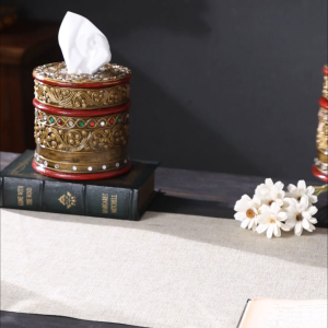 กล่องกระดาษม้วนกลมไม้เนื้อแข็งกล่องกระดาษทิชชูกระบอกสูบแบบเรียบง่ายห้องรับประทานอาหารไทยห้องนั่งเล่นโต๊ะกาแฟกล่องกระดาษสูบ