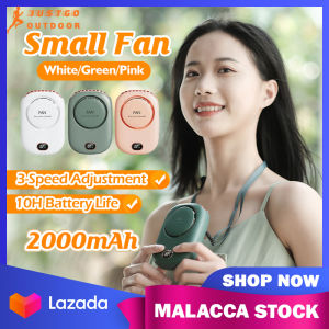 Mini USB Portable Fan Neck Hanging Bladeless Kipas with LED Display Portable Outdoor Fan 3 Speed Air Cooling Fan 风扇