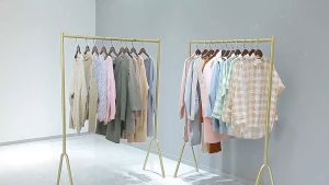 ราวแขวนผ้าสีทอง สีทอง ราวแขวนผ้า ราวไลฟ์สด ราวแขวนเสื้อผ้าสไตล์นอร์ดิก ไม้แขวนเสื้อชั้นห้องนอน ราคาที่เหมาะสม ราคาให้น้ำ