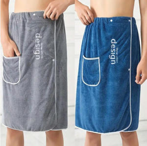 1Pc Mens Wearable Bath Towel Bath Skirt Absorbent Shower Skirt Bath Towel Bathroom Supplies Mens Spa Sauna Towel