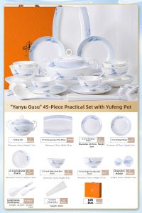 JINGDITAOCI | Aesthetic Luxurious Jingdezhen Bone China Dinnerware Set
