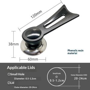 Stainless Steel Anti-scald Pot Lid Knob Universal Replacement Handle Cap for Glass Lids Saucepan Milk Pot Top Cover Spare Parts